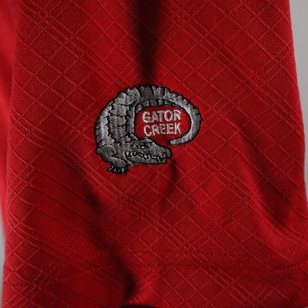 Adidas Golf Polo Shirt Mens Medium Climacool Red‎ Short Sleeve Gator Creek Club